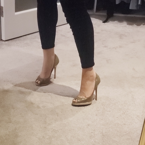 100% Authentic Jimmy Choo Crown Champagne Glitter - Picture 4 of 11